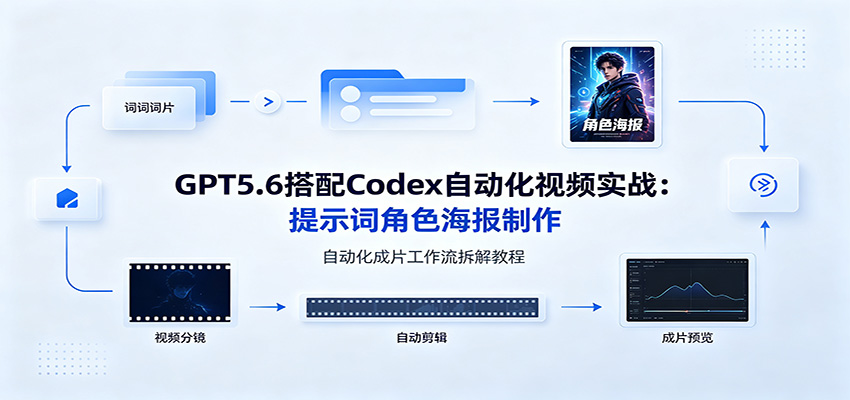 GPT5.6搭配Codex自动化视频实战：提示词角色海报制作，自动化成片工作流拆解教程-UUY
