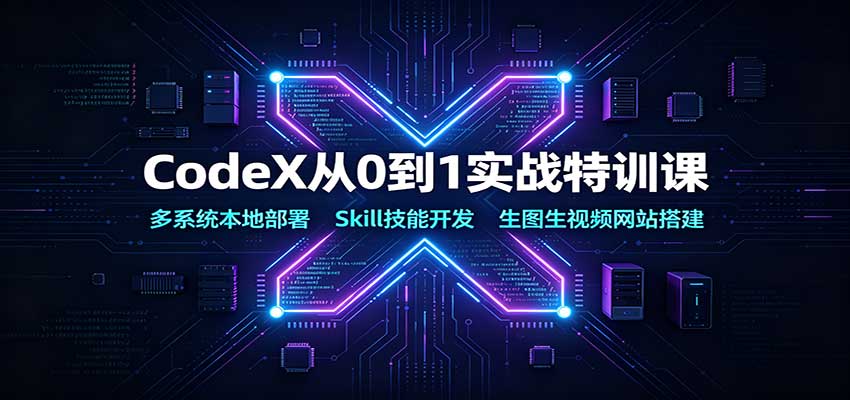CodeX从0到1实战特训课：多系统本地部署，Skill技能开发，生图生视频网站搭建-UUY