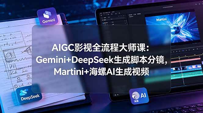 （19008期）AIGC影视全流程大师课：Gemini+DeepSeek生成脚本分镜，Martini+海螺AI生成视频-UUY