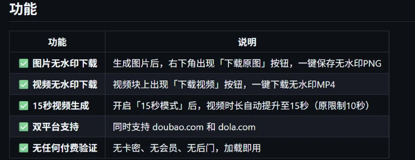 豆包生成15秒视频——浏览器插件，开源免费，纯净无验证，无需任何激活码-UUY
