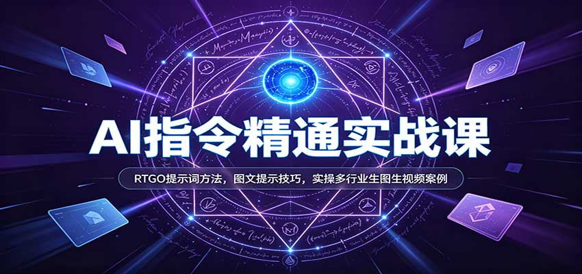 AI指令精通实战课：RTGO提示词方法，图文提示技巧，实操多行业生图生视频案例-UUY