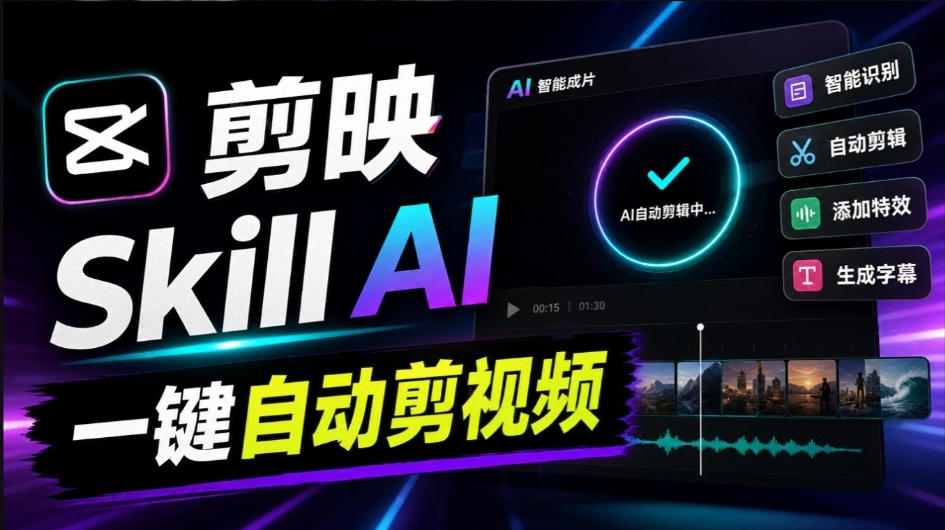 剪映Skill一键自动剪视频,AI全自动用你的剪映剪辑!做矩阵号、批量的创作者有福了jianying-editor-skill