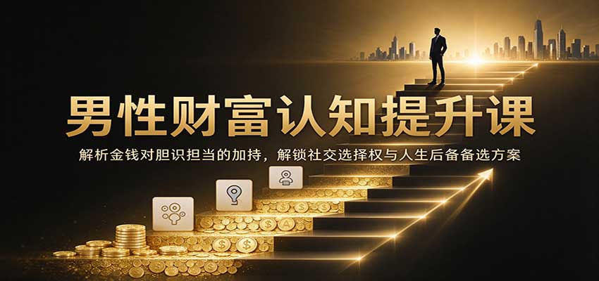 男性财富认知提升课：解析金钱对胆识担当的加持，解锁社交选择权与人生后备备选方案-UUY