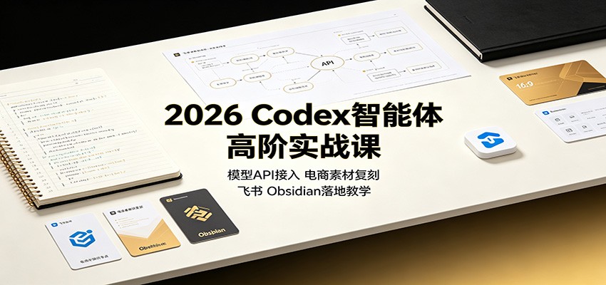 2026 Codex智能体高阶实战课：模型API接入，电商素材复刻，飞书Obsidian落地教学-UUY