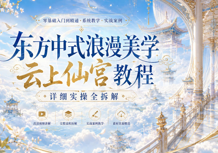 东方中式浪漫美学云上仙宫教程，详细实操全拆解-UUY