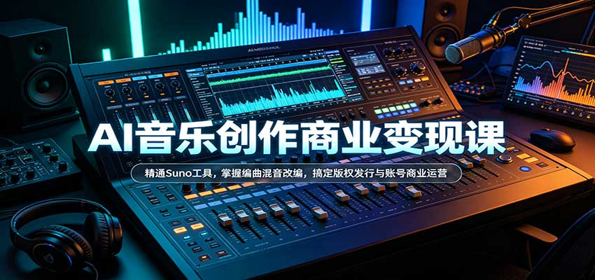 AI音乐创作商业变现课：精通Suno工具，掌握编曲混音改编，搞定版权发行与账号商业运营-UUY