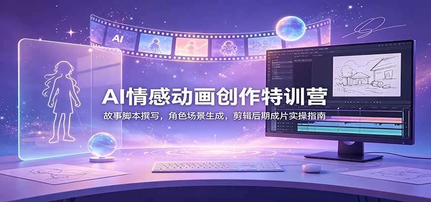 AI情感动画创作特训营：故事脚本撰写，角色场景生成，剪辑后期成片实操指南-UUY