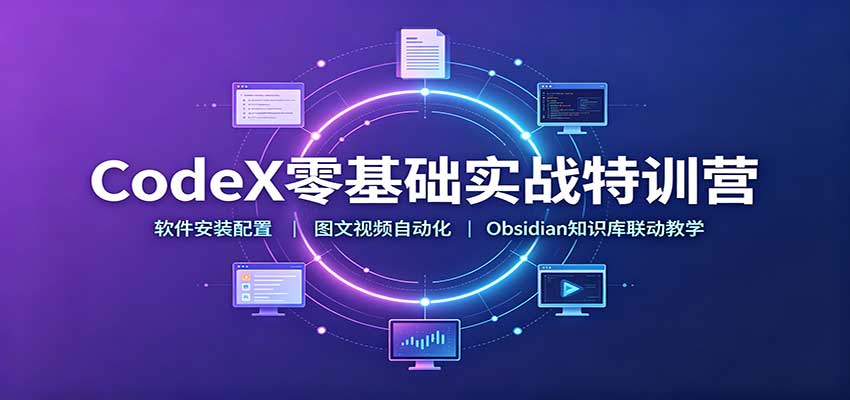 CodeX零基础实战特训营：软件安装配置，图文视频自动化，Obsidian知识库联动教学-UUY