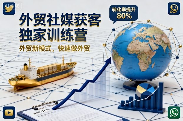 外贸社媒获客独家训练营，外贸新模式，快速做外贸（更新26年08月21日）-UUY