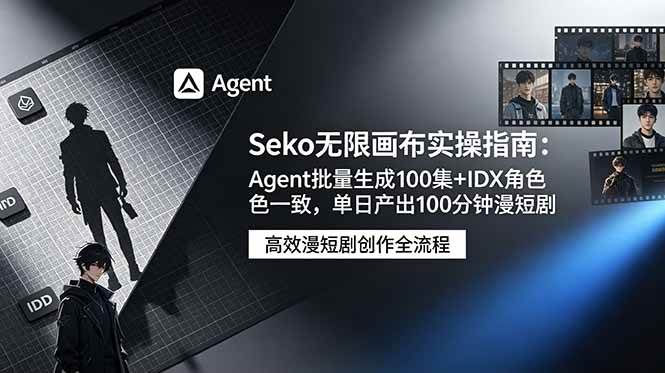 （19006期）Seko无限画布实操指南：Agent批量生成100集+IDX角色一致，单日产出100分钟漫短剧-UUY