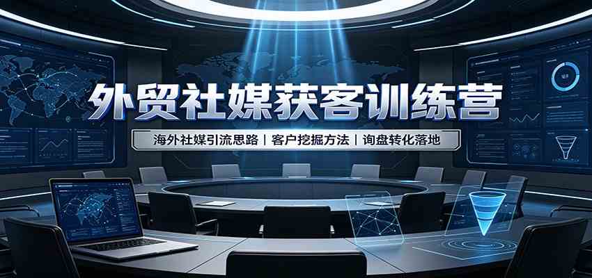 外贸社媒获客训练营：海外社媒引流思路，客户挖掘方法，询盘转化落地-UUY